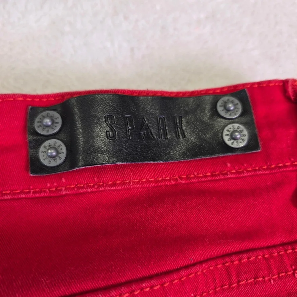 Spark Premium Denim Mens Distressed Moto Skinny Jeans 30x32 Ripped Biker Pants